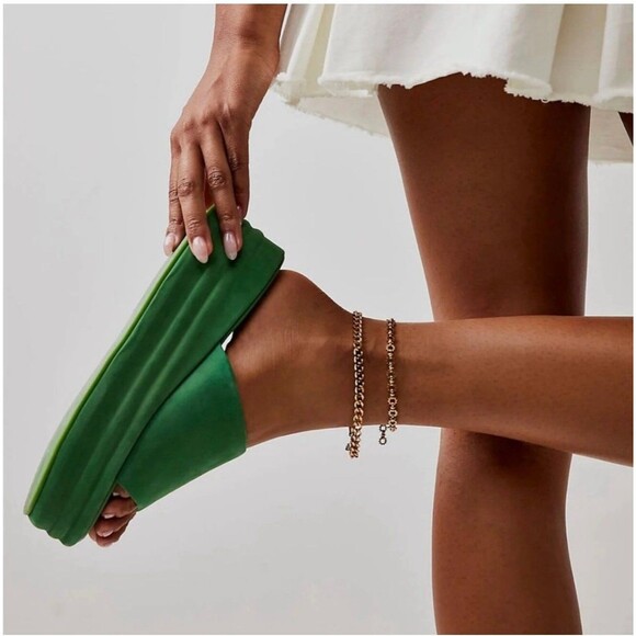 Free People Harbor Flatform Green Platform Slides sz 41 - Picture 6 of 6